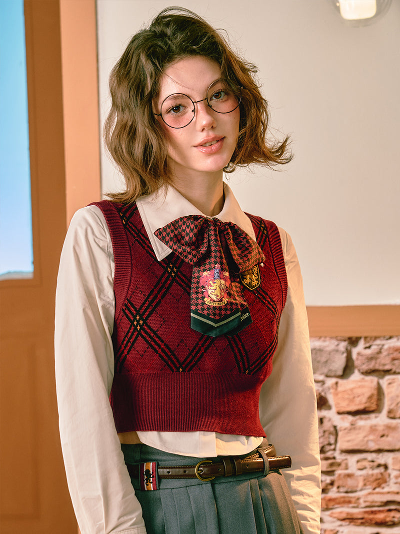 Magic School Plaid Knit Vest