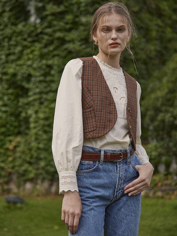 British classical plaid vest