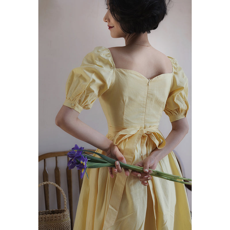 Pale Yellow Lady Hepburn Dress