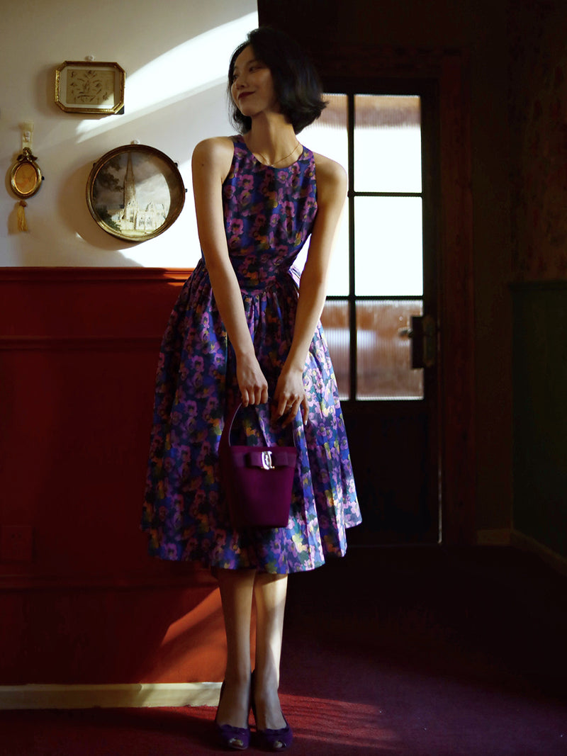 Dolce＆Gabbana紫ワンピースドレス