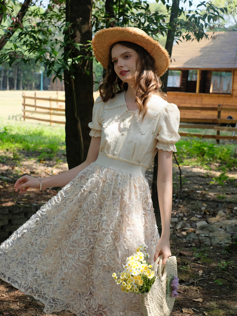 Western Queen Floral Chiffon Skirt 