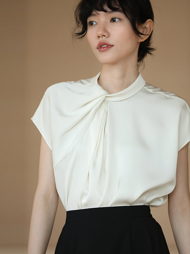white lady elegant blouse
