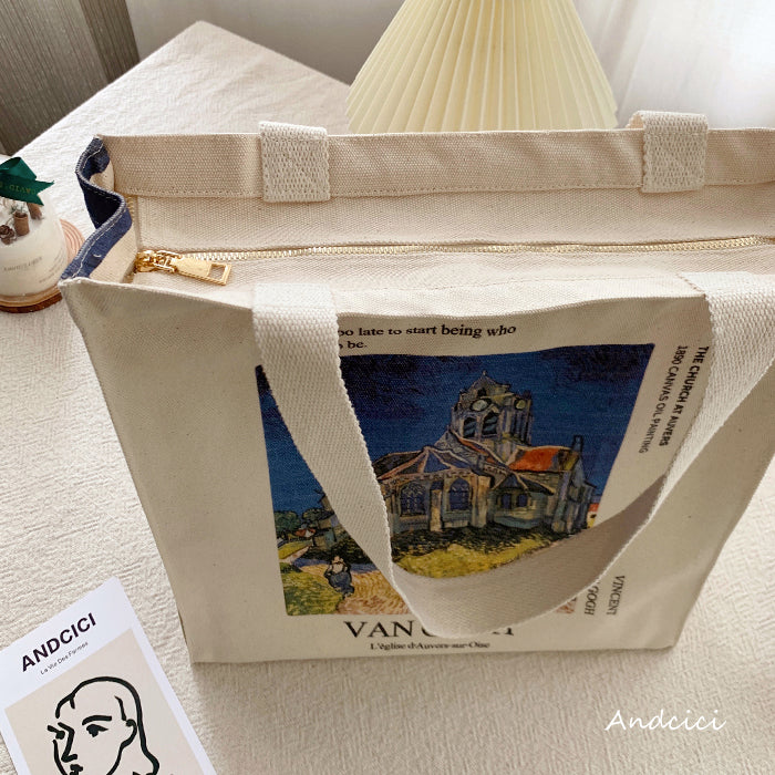 The Church at Auvers tote bag