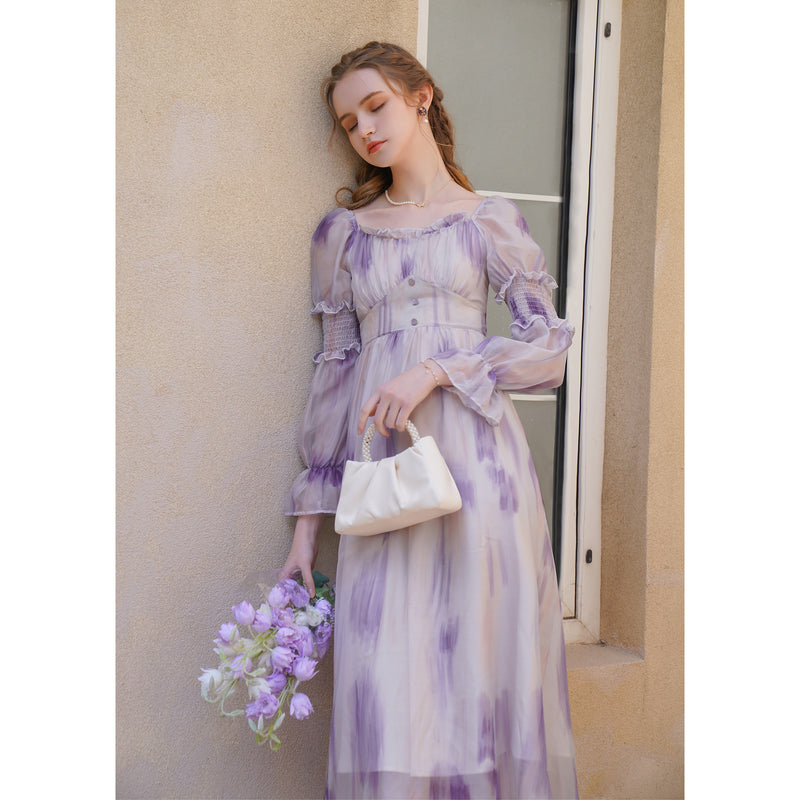 wisteria purple bleeding picture french dress 