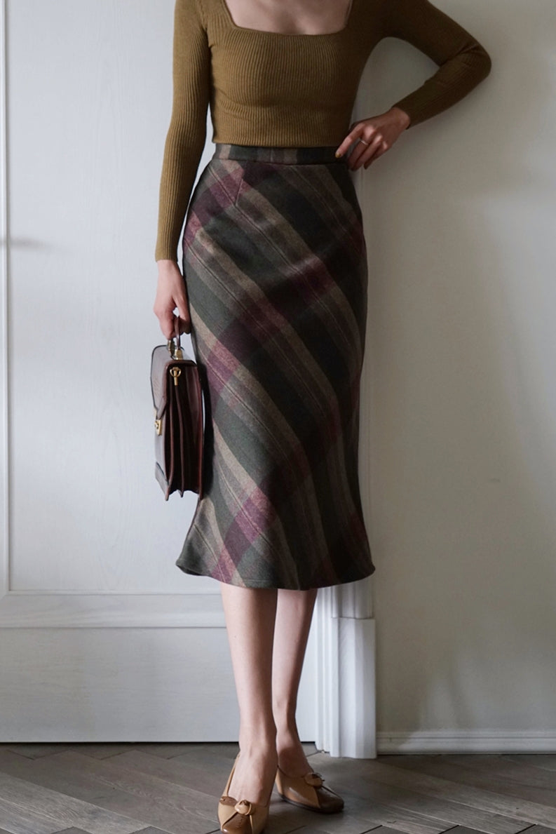 British plaid elegant skirt