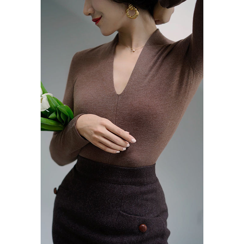 Slim wool knit for ladies