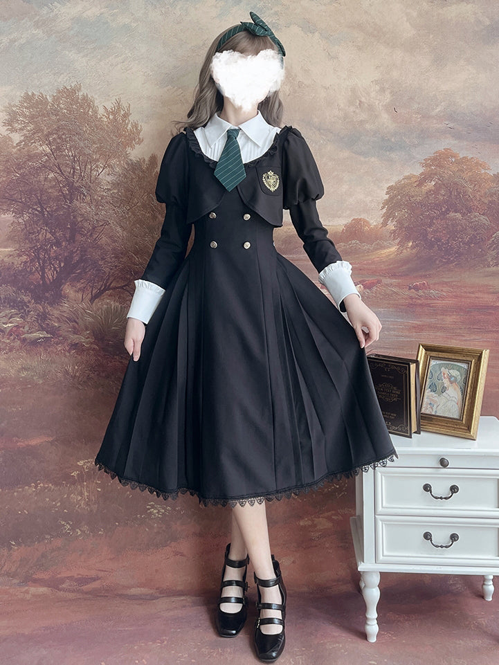 Jet-black literary classical dress [scheduled to be shipped in mid-April 2023]