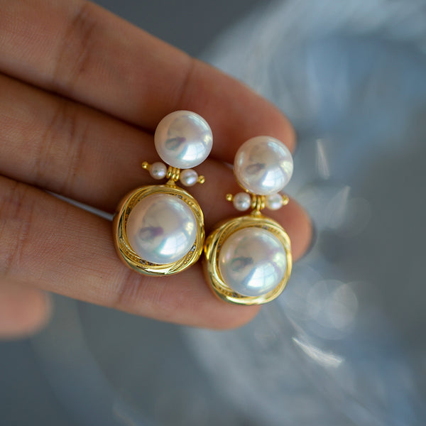 pearl tear drop earrings