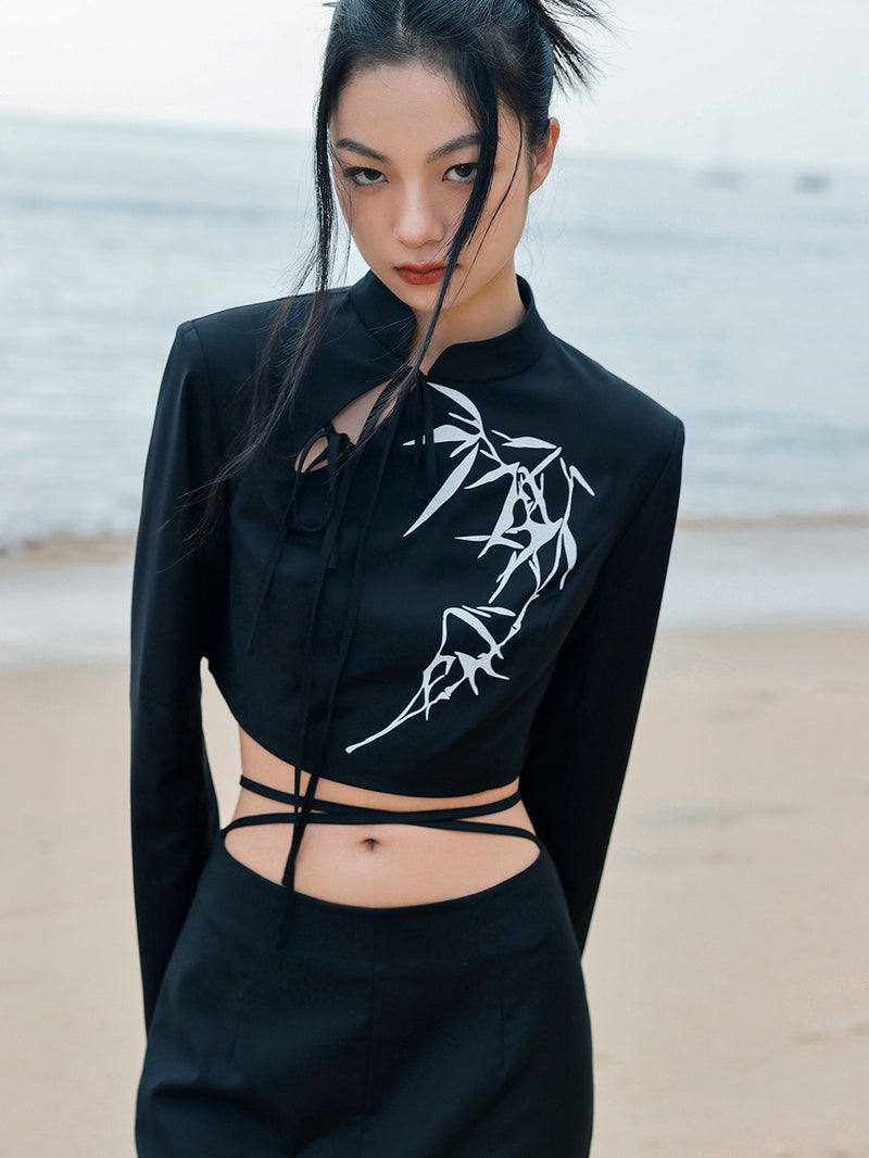Moonlight bamboo grove China short jacket