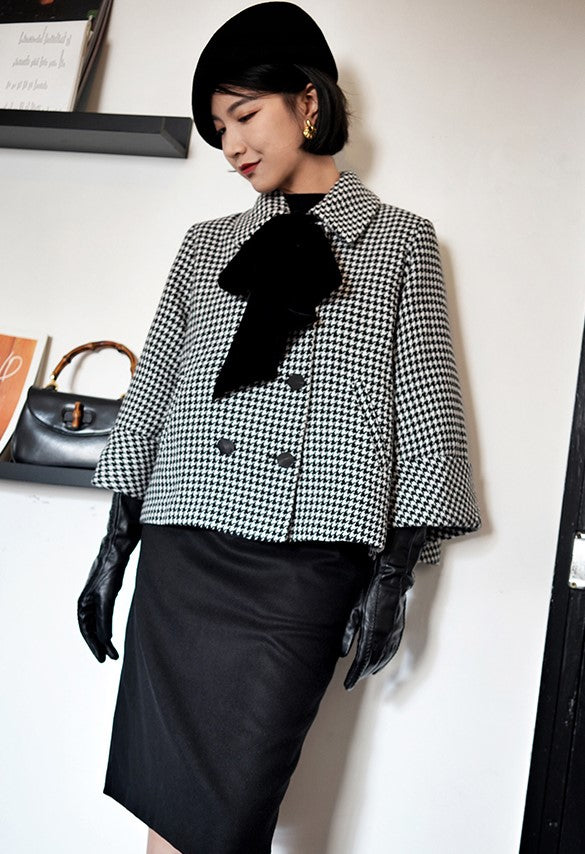 Houndstooth Plaid Classical Wool Jacket