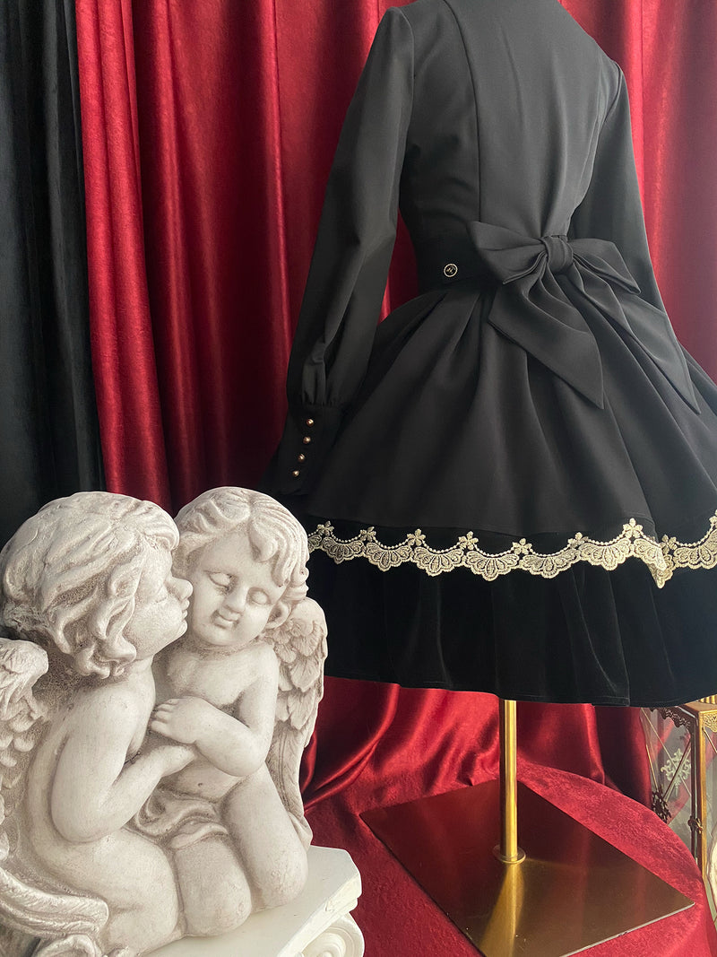 中世貴族のお嬢様ヴィンテージスカート-Black