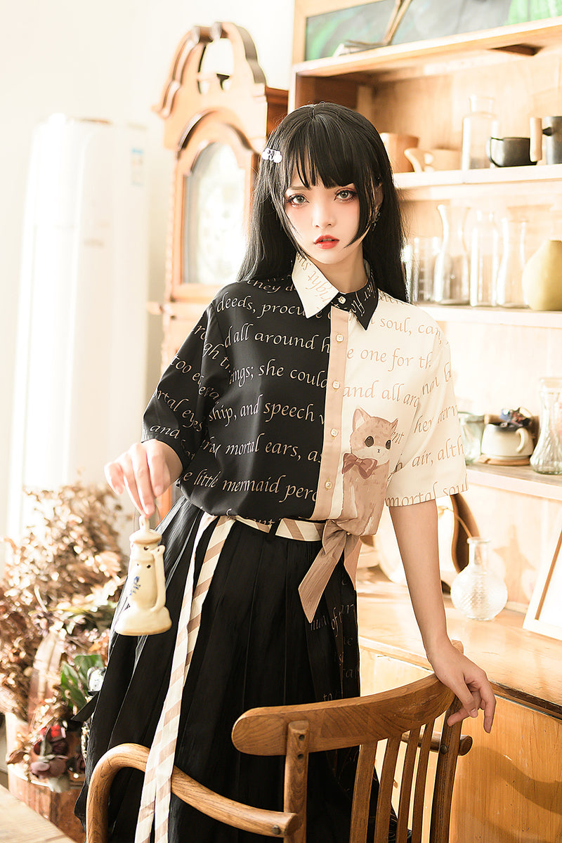 black witch kitten blouse and long skirt