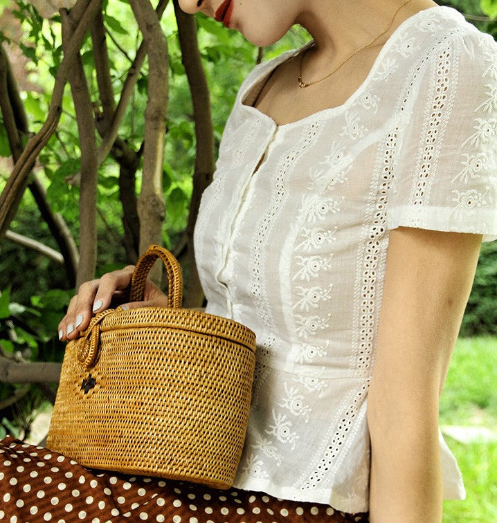White Thread Embroidery Classic Blouse