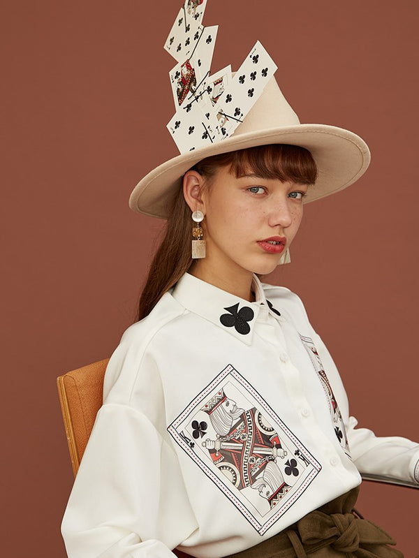 トランプ絵柄の装飾ブラウス – ManusMachina