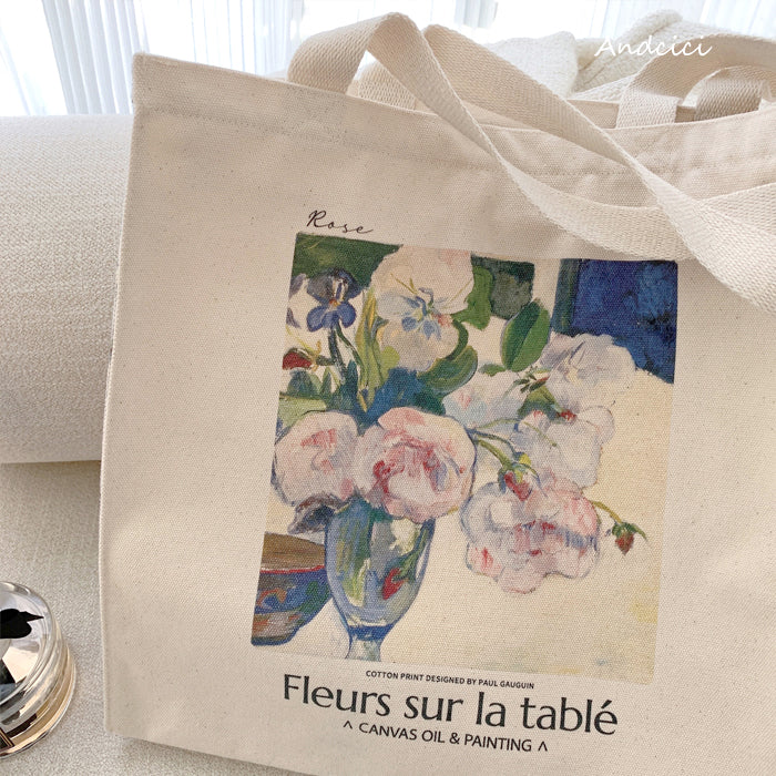 Flowers and a Bowl of Fruit on a Tableトートバッグ – ManusMachina
