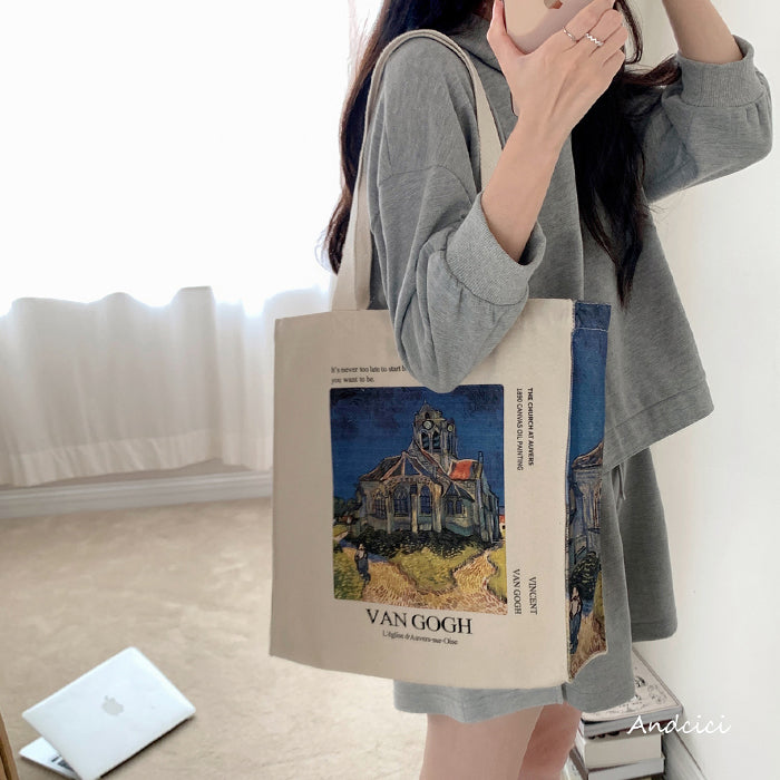 The Church at Auvers tote bag
