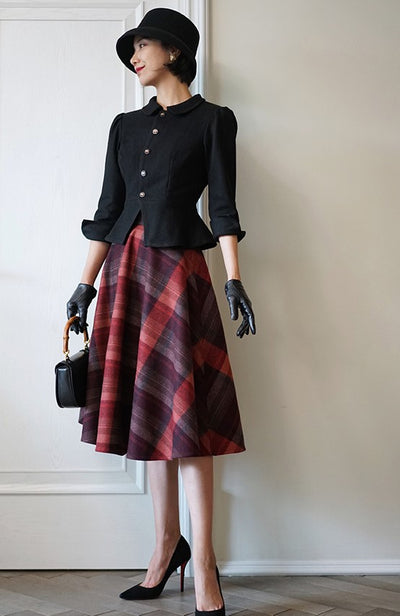 明治モダンなヴィンテージ格子縞スカート – ManusMachina
