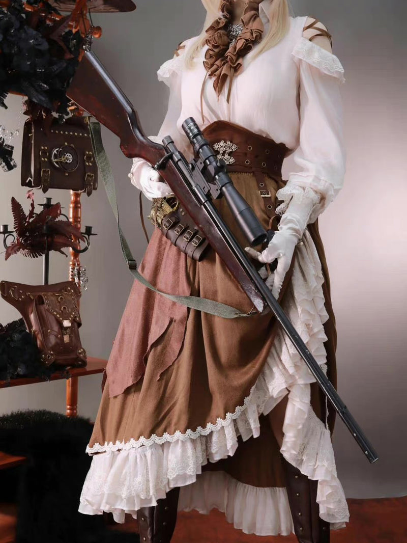Medieval knight's elegant skirt, blouse and corset belt [Scheduled to be shipped late April - early May 2023]
