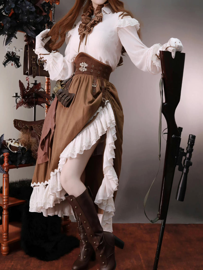 Medieval knight's elegant skirt, blouse and corset belt [Scheduled to –  ManusMachina