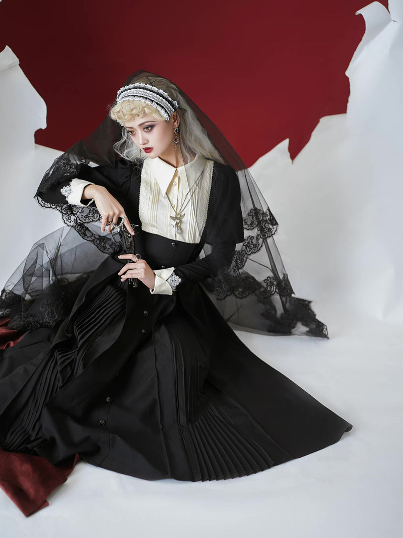 Dark Soiree Princess Blouse and Elegant Skirt