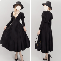 黒のお嬢様の刺繍クラシカルワンピース – ManusMachina
