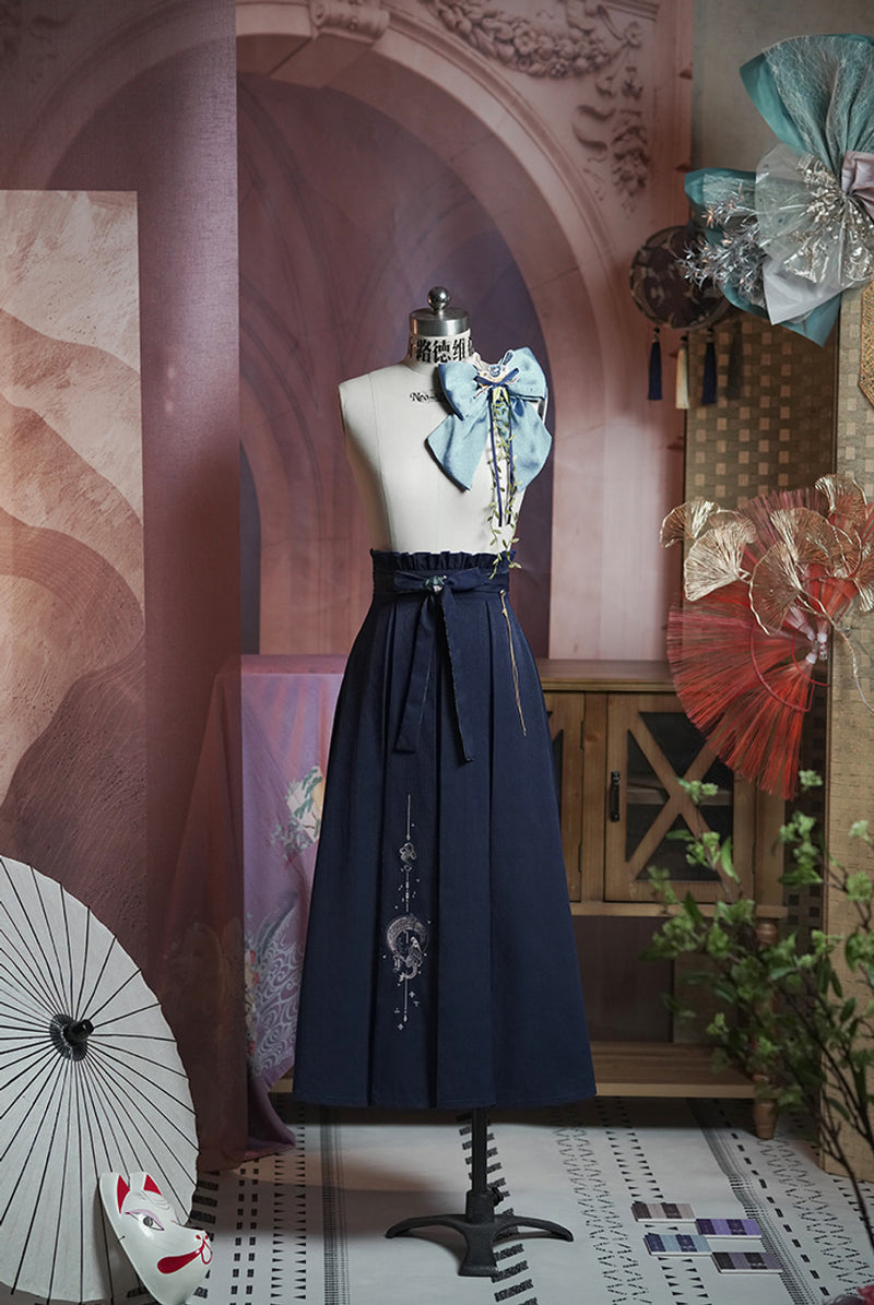 大正浪漫な花鳥刺繍ハイウエストスカート – ManusMachina