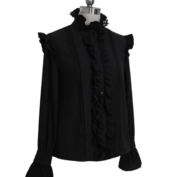 Black Knight Embroidered Blouse and Shorts