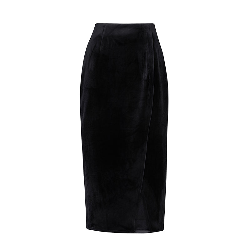 Dame Velvet Pencil Skirt