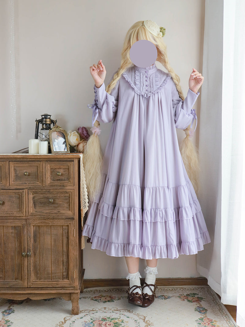 Classical dress for gray-purple lady [Planned to be shipped from early August to late August 2023]