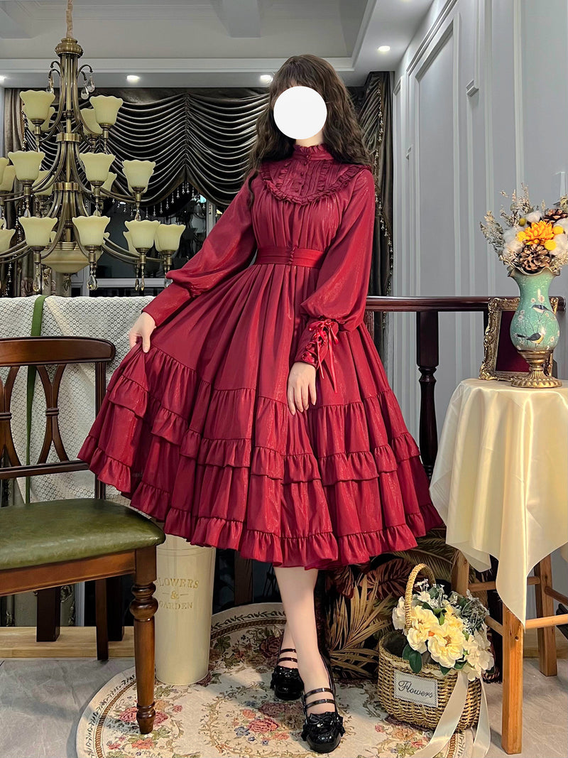 Crimson Lady's Classical Dress [Planned to be shipped from early August to late August 2023]