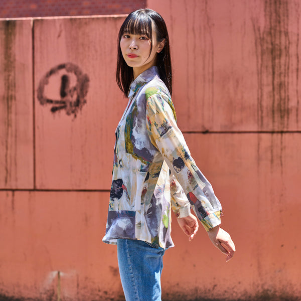 abstract painting retro blouse
