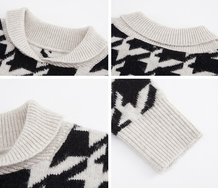 houndstooth short knit
