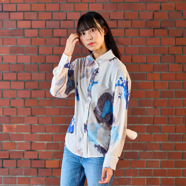 ink abstract retro blouse