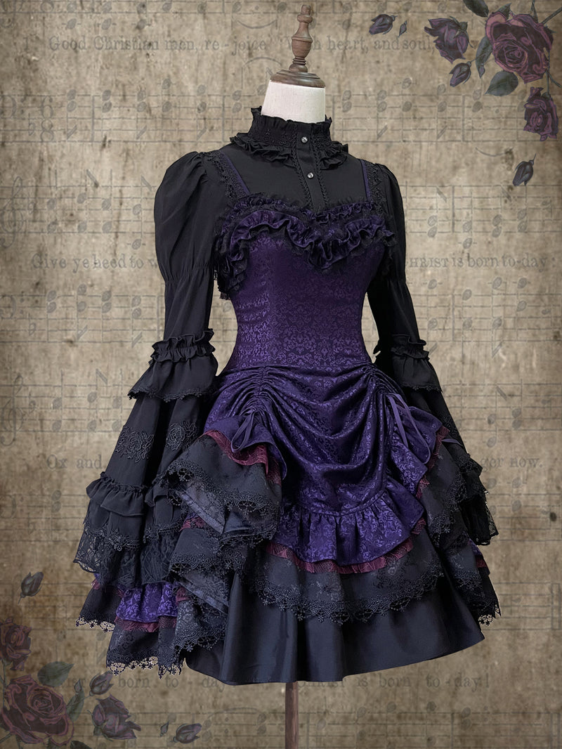 Knitted jumper skirt and dress of Honmurasaki flower group [Scheduled to be shipped from late June to late July 2023]