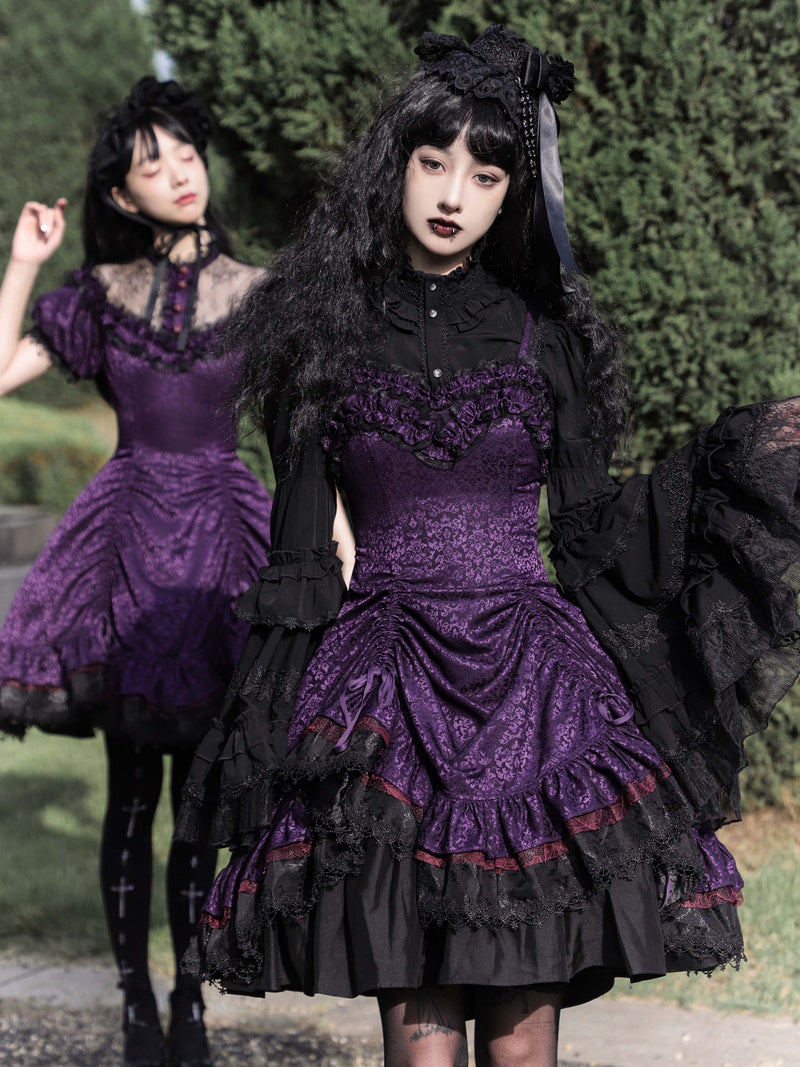 Knitted jumper skirt and dress of Honmurasaki flower group [Scheduled to be shipped from late June to late July 2023]