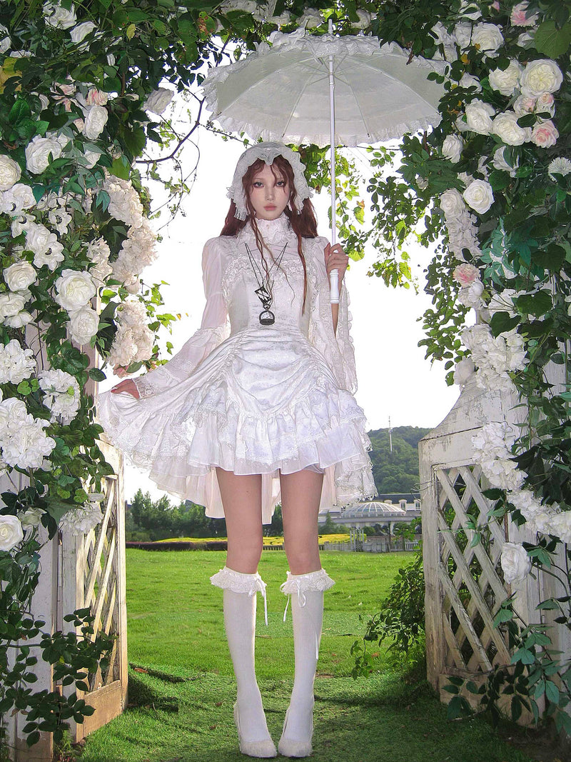 Pure white rose braided jumper skirt and dress [Scheduled to be shipped from late June to late July 2023]
