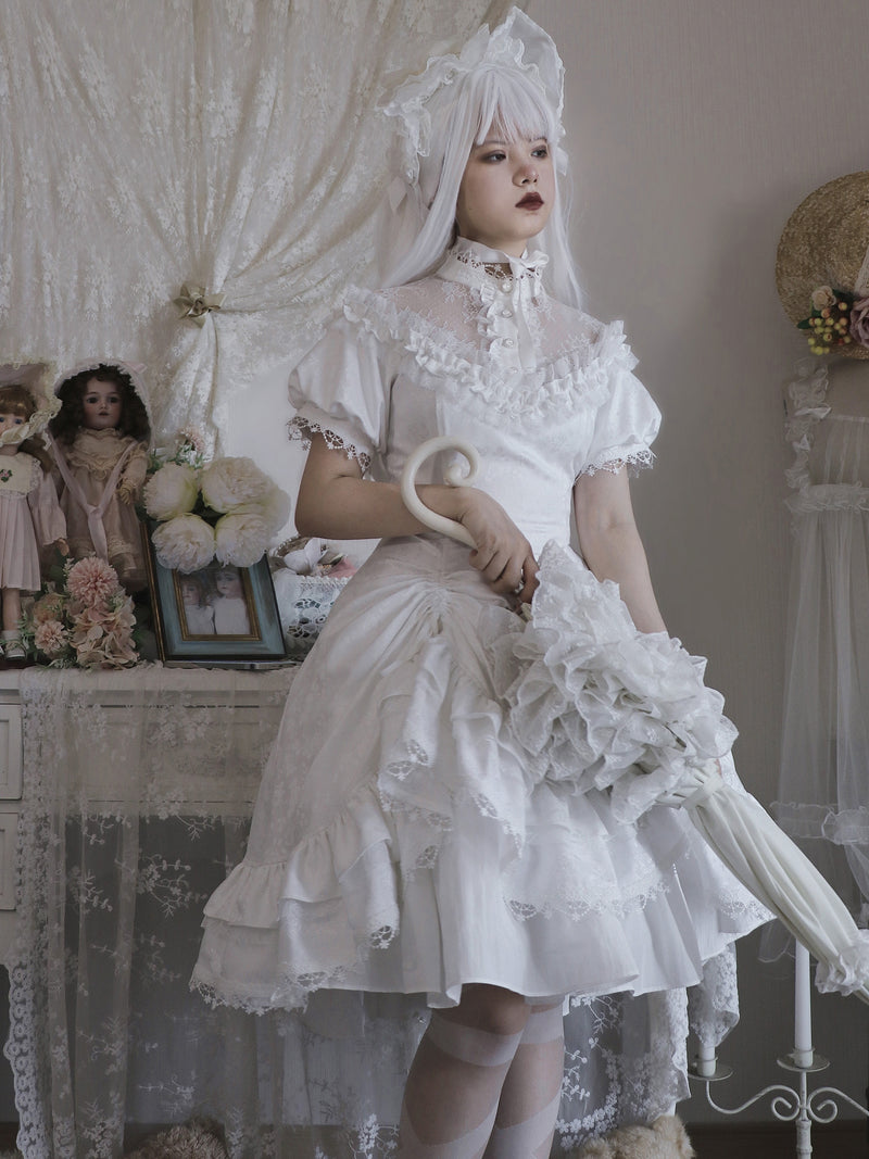 Pure white rose braided jumper skirt and dress [Scheduled to be shipped from late June to late July 2023]