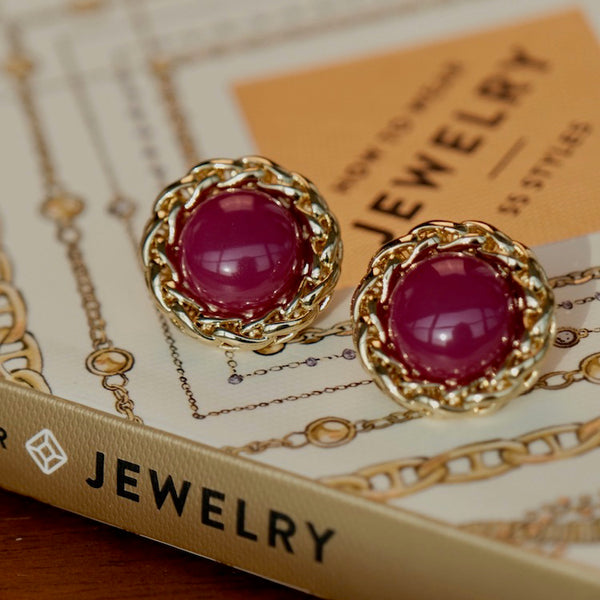 red plum princess earrings