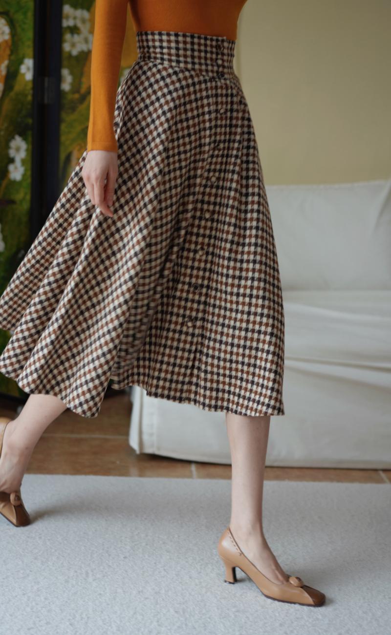british plaid hepburn skirt