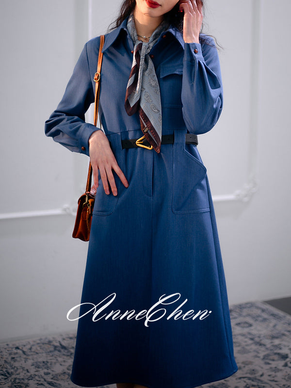 Dark blue girl's denim dress