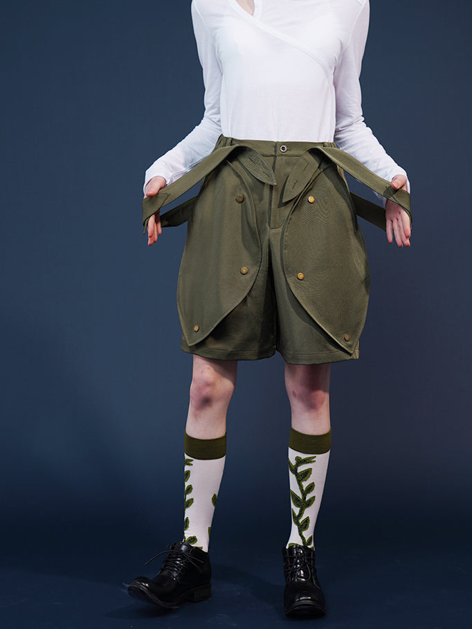 British Girl's Strap Half Work Pants