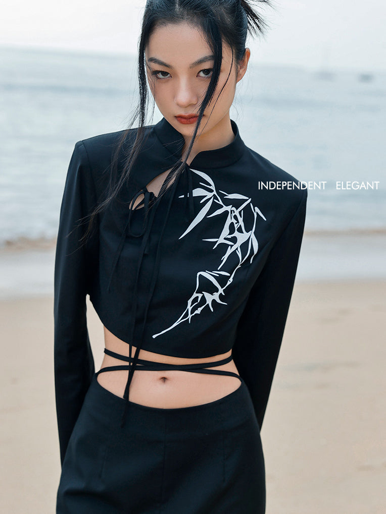 Moonlight bamboo grove China short jacket