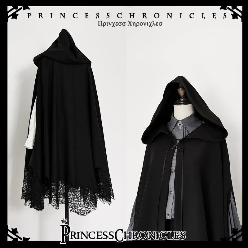 Black Magician Embroidered Long Cape