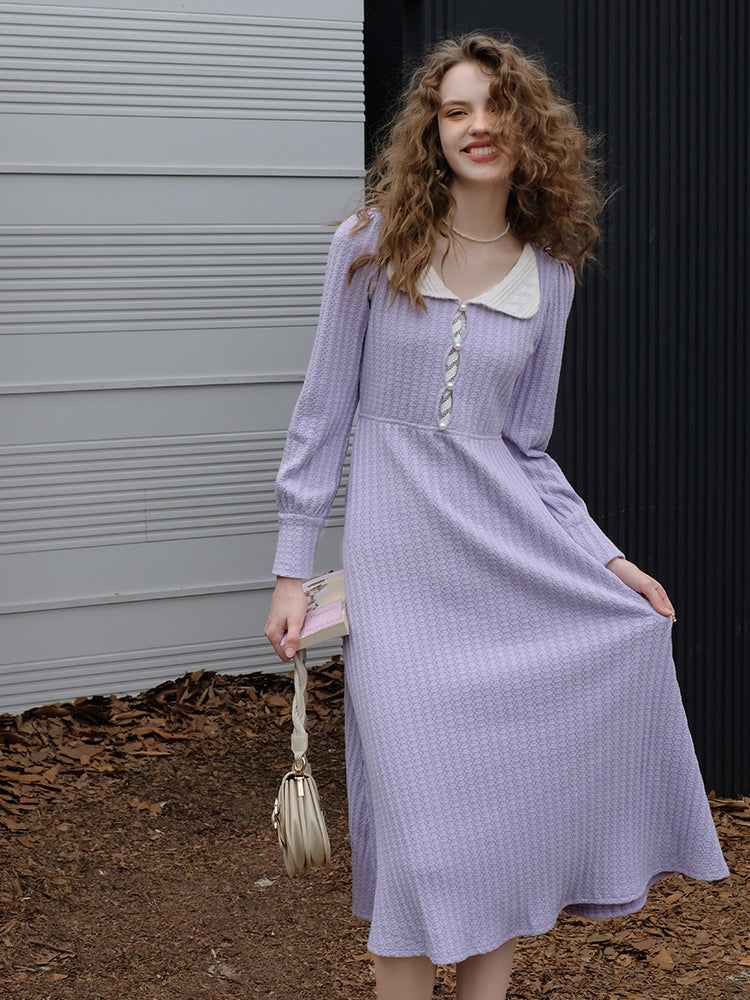 Light wisteria hydrangea color slim dress