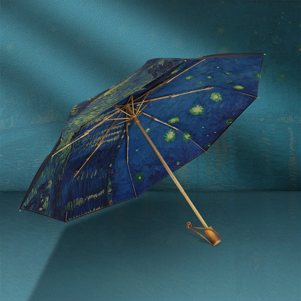 The Starry Night Over The Rhone Folding Umbrella