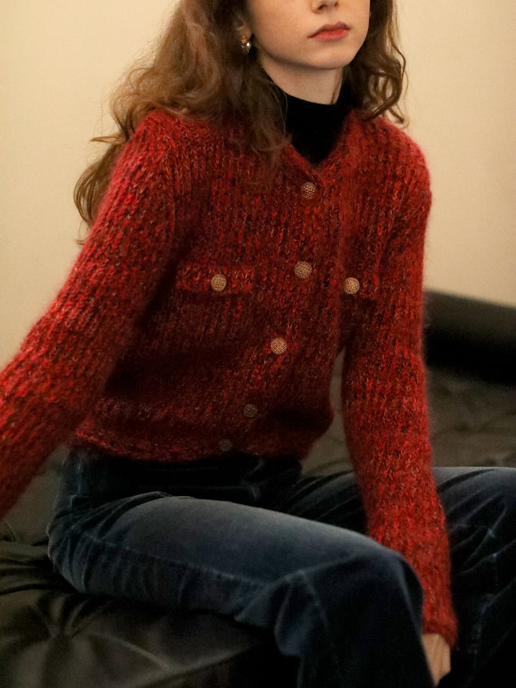 Crimson Lady Knit Cardigan