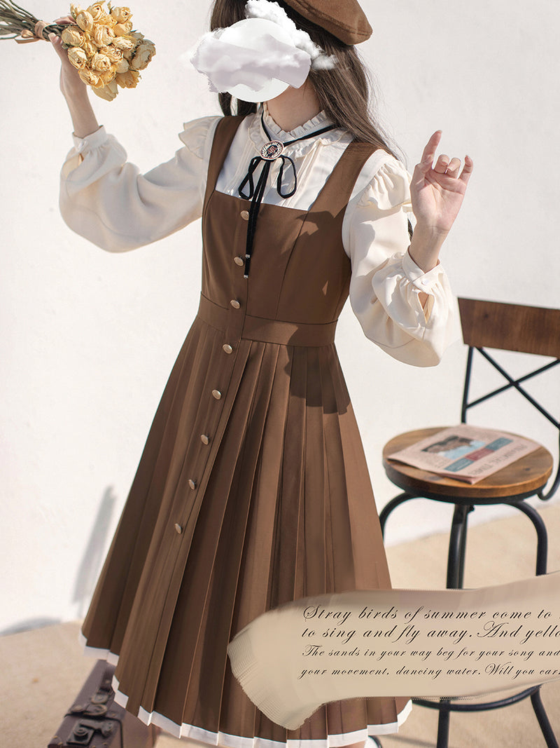 British girl's literary jumper skirt and short jacket and blouse