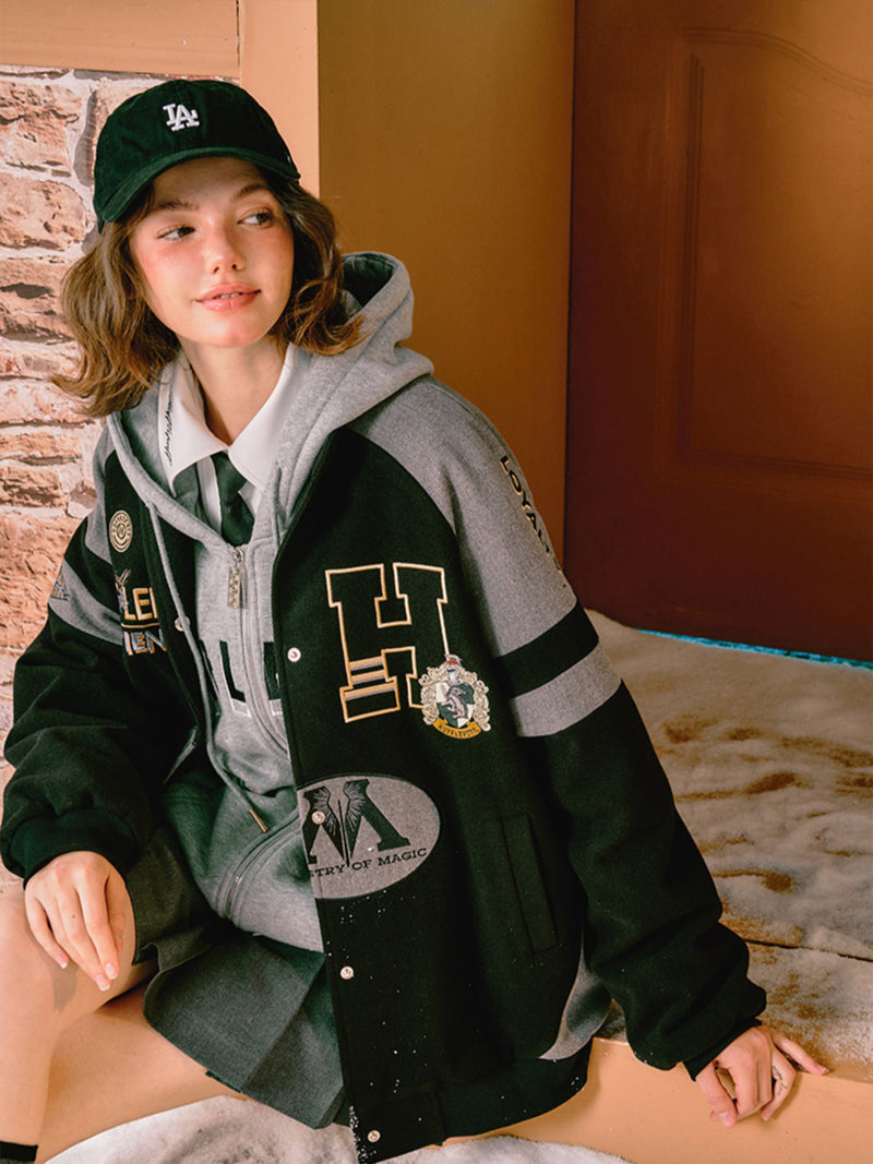 Magic school embroidered stadium jacket