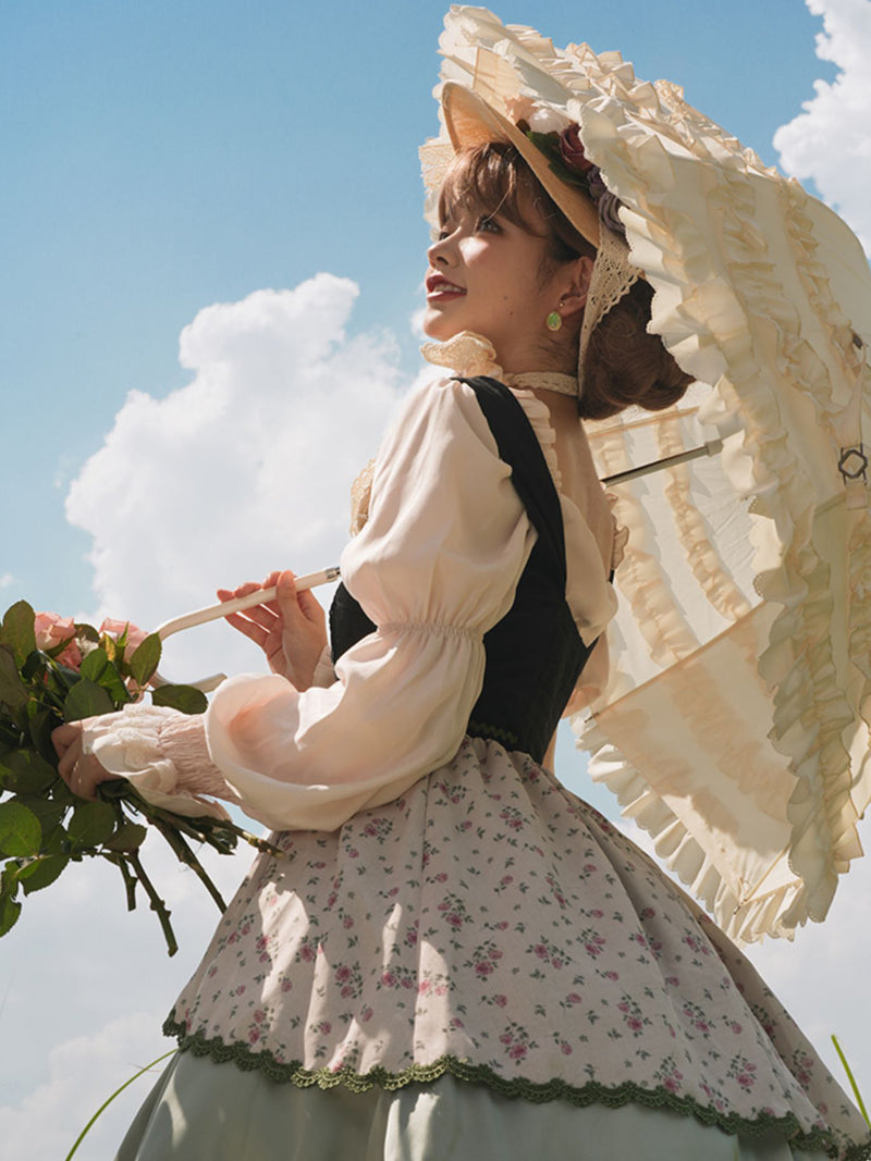 Alpine girl embroidered jumper skirt and blouse