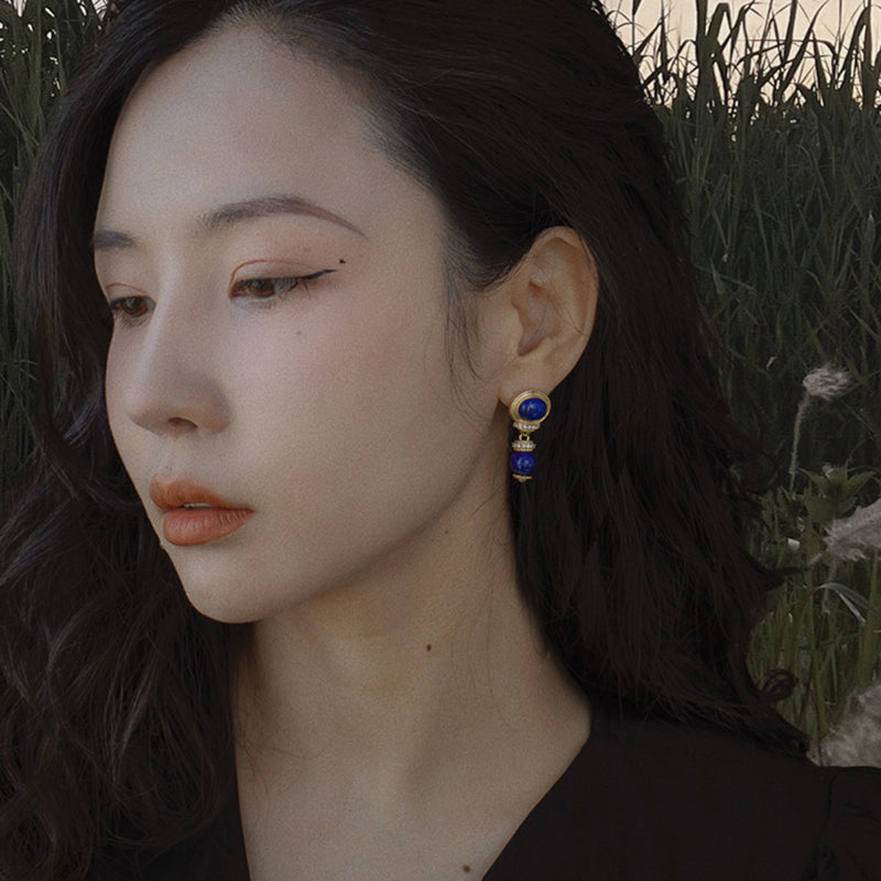 Jewelry lapis lazuli earrings